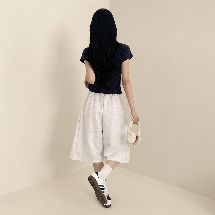 5分丈バミューダトレーニングパンツ WHITE OATMEAL
