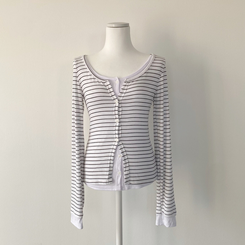 ストライプスリムカーディガン