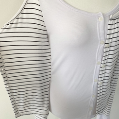 ストライプスリムカーディガン