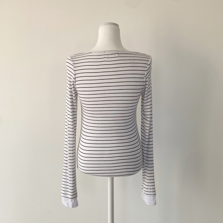 ストライプスリムカーディガン