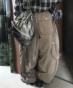 コットンパンツ ストリングカーゴパンツ BEIGE