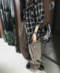 コットンパンツ ストリングカーゴパンツ BEIGE