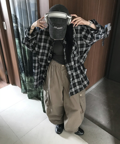 コットンパンツ ストリングカーゴパンツ BEIGE
