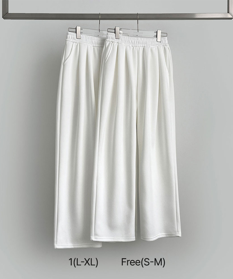 사이드 핀턱 골반 볼륨 업 벌룬 와이드 밴딩 팬츠