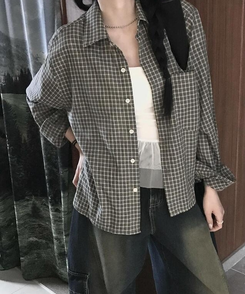 シャツ ショートチェックシャツ MINT
