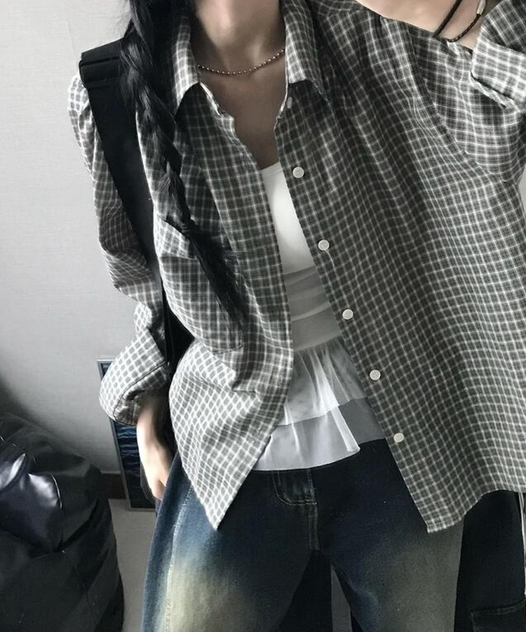 ショートチェックシャツ MINT
