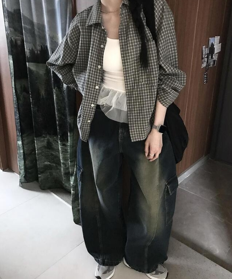 ショートチェックシャツ MINT