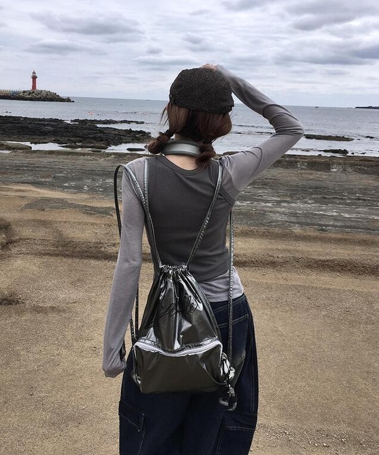 レタリンググロッシーバッグ SILVER