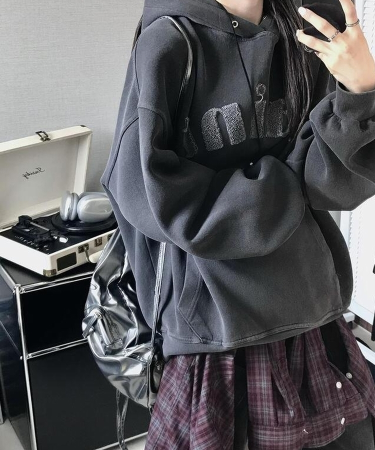 レタリンググロッシーバッグ SILVER