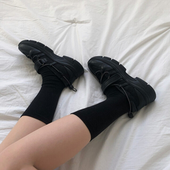 ブーツ 厚底メリージェーンスニーカー BLACK