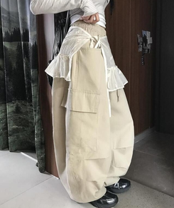 ミニスカート レースレイヤードラップスカート IVORY
