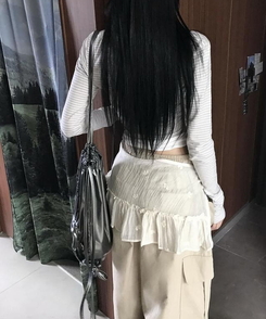 ミニスカート レースレイヤードラップスカート IVORY