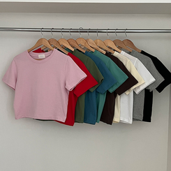 半袖Tシャツ 無地クロップ半袖Tシャツ(10color)