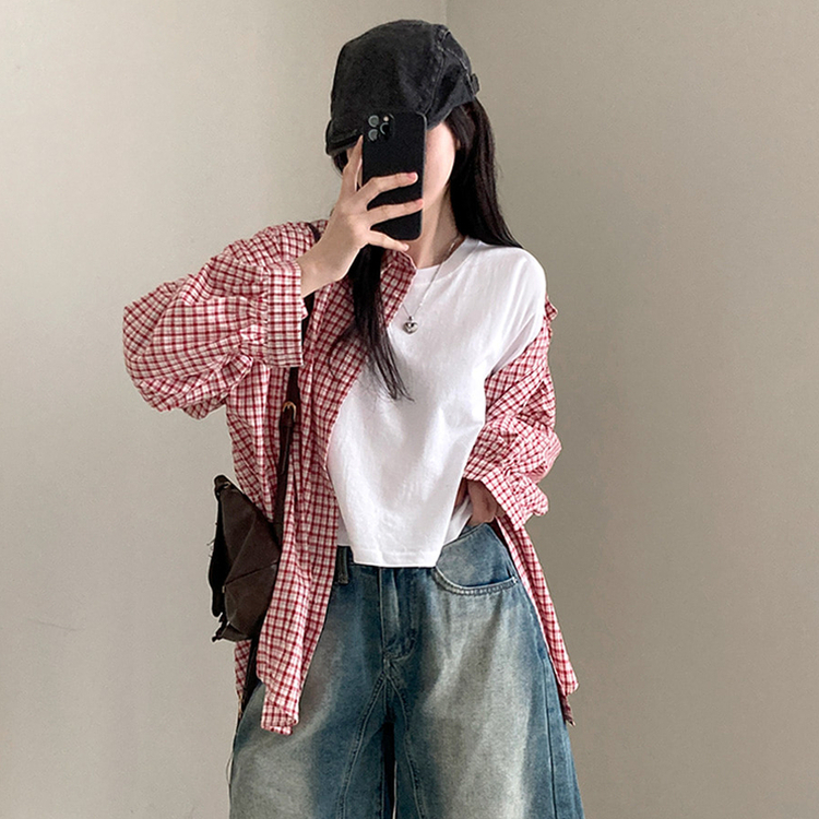 無地クロップ半袖Tシャツ(10color) WHITE