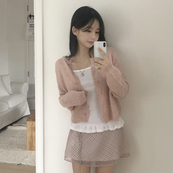 [면100%!필수템!]퓨어 프릴 레이어드 슬리브리스 민소매 나시 3color 화이트