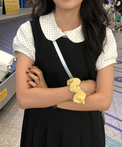 半袖Tシャツ ドットシャーリングボタンパフ半袖Tシャツ IVORY