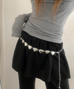 ファッション雑貨 ハートチェーンシルバーベルト SILVER