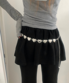 ファッション雑貨 ハートチェーンシルバーベルト SILVER