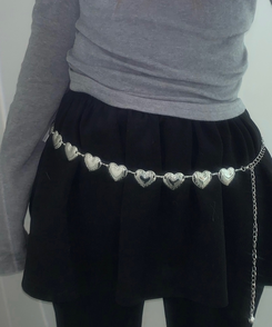 ファッション雑貨 ハートチェーンシルバーベルト SILVER