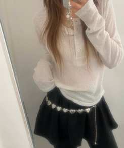 ファッション雑貨 ハートチェーンシルバーベルト SILVER
