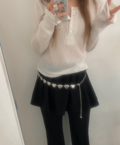 ファッション雑貨 ハートチェーンシルバーベルト SILVER