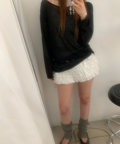 ショートパンツ フリルトティアードミニパンツ IVORY