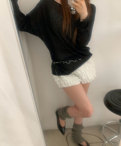 ショートパンツ フリルトティアードミニパンツ IVORY
