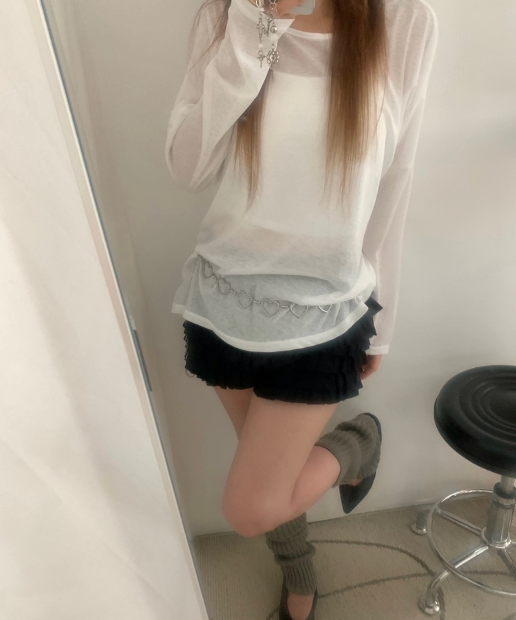 フリルトティアードミニパンツ BLACK