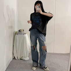 半袖Tシャツ プリンティング半袖Tシャツ CHARCOAL