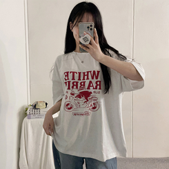 半袖Tシャツ プリンティング半袖Tシャツ WHITE MELANGE