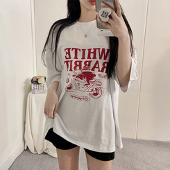 半袖Tシャツ プリンティング半袖Tシャツ WHITE MELANGE
