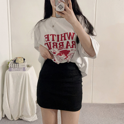 半袖Tシャツ プリンティング半袖Tシャツ WHITE MELANGE
