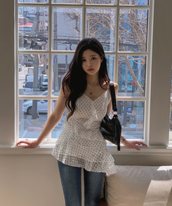 ミニワンピース フリルアンバランスワンピース WHITE