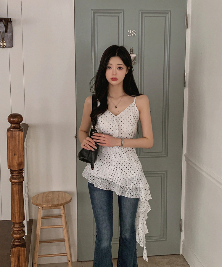 フリルアンバランスワンピース WHITE