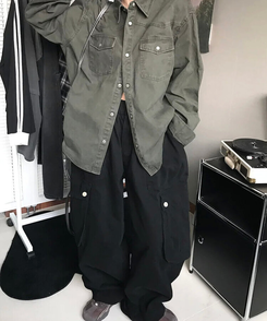 ウォッシングコットンシャツ(5color) KHAKI