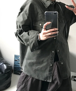 ウォッシングコットンシャツ(5color) KHAKI