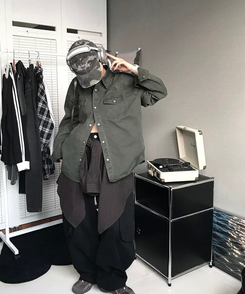 ウォッシングコットンシャツ(5color) KHAKI
