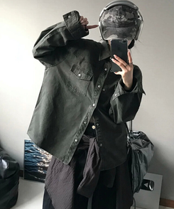 ウォッシングコットンシャツ(5color) KHAKI