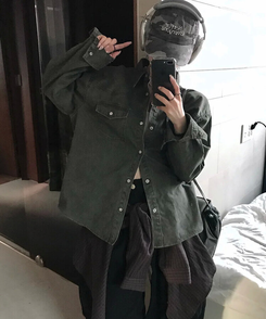 ウォッシングコットンシャツ(5color) KHAKI