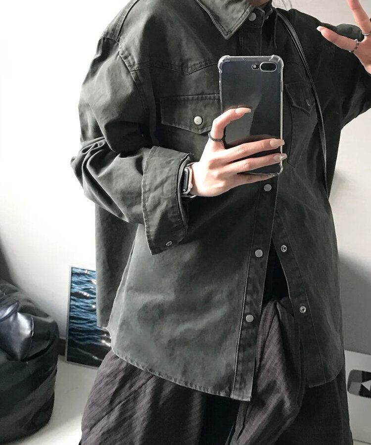 ウォッシングコットンシャツ(5color) KHAKI