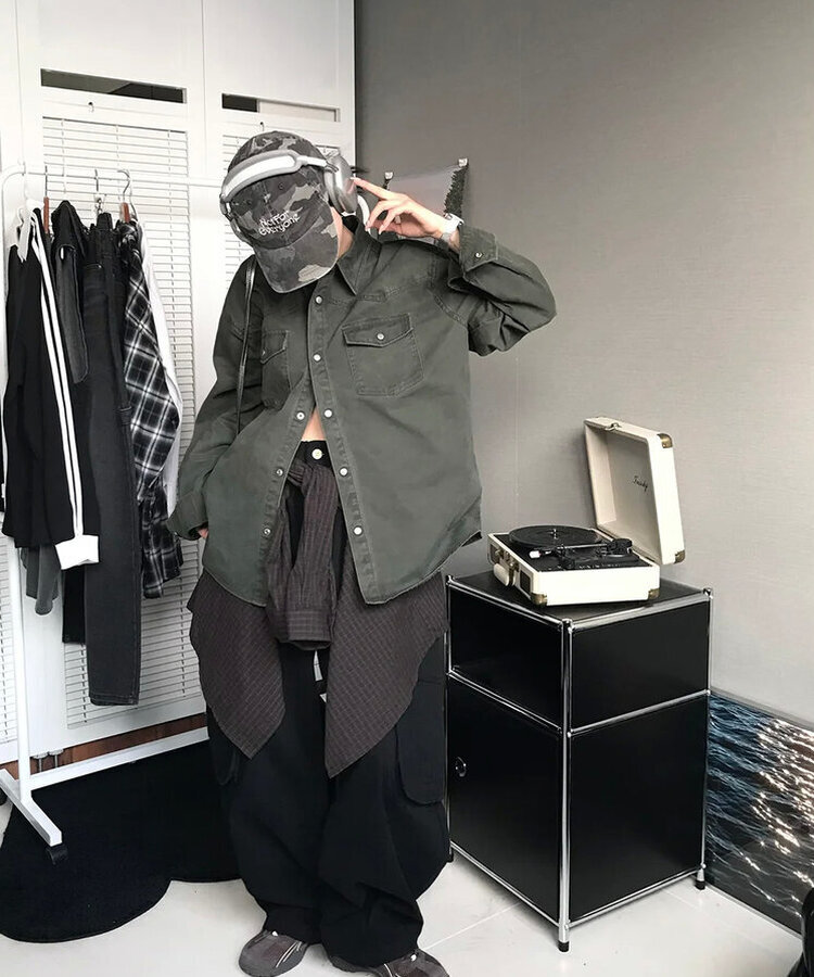 ウォッシングコットンシャツ(5color) KHAKI