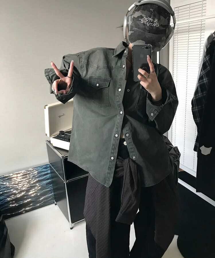ウォッシングコットンシャツ(5color) KHAKI