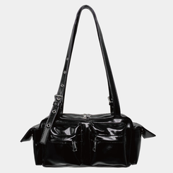 バッグ ポケッ ベルテッドショルダーバッグ BLACK