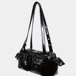 バッグ ポケッ ベルテッドショルダーバッグ BLACK