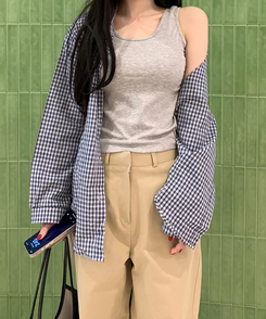 シャツ 【SET】クリアチェックシャツ NAVY