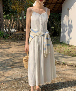 ロングワンピース ビスチェコットンロングワンピース IVORY
