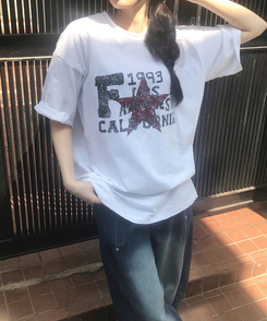 半袖Tシャツ 1993スターラウンド半袖Tシャツ WHITE