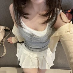 ノースリーブ レイヤードタンクトップ GREY