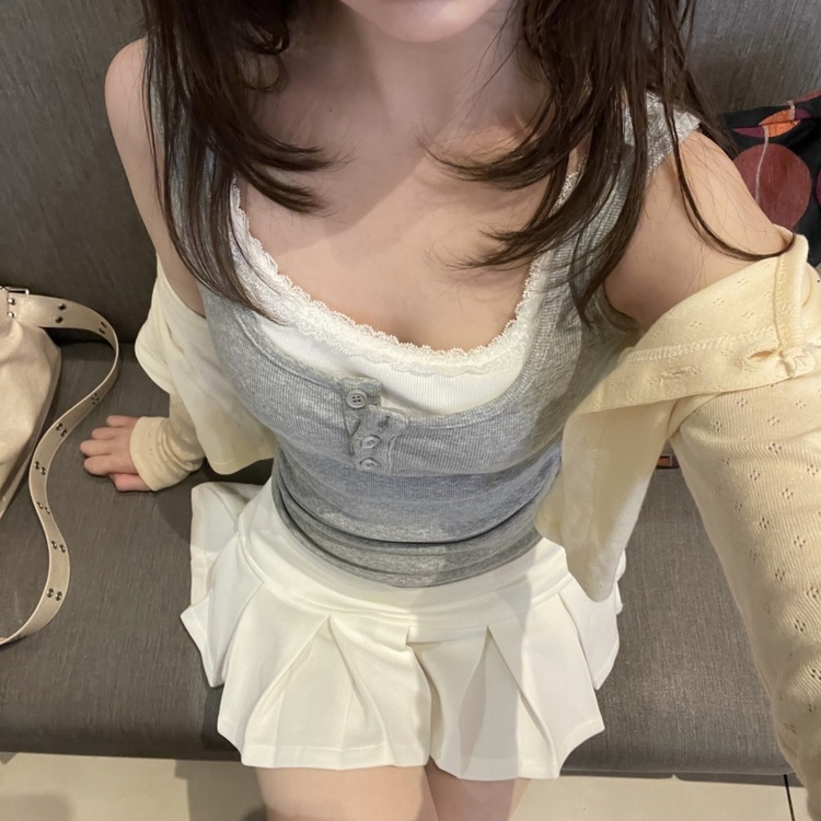 レイヤードタンクトップ GREY