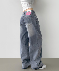 デニム 【丈別】ウォッシングバルーンワイドデニムパンツ(5color) LIGHT BLUE